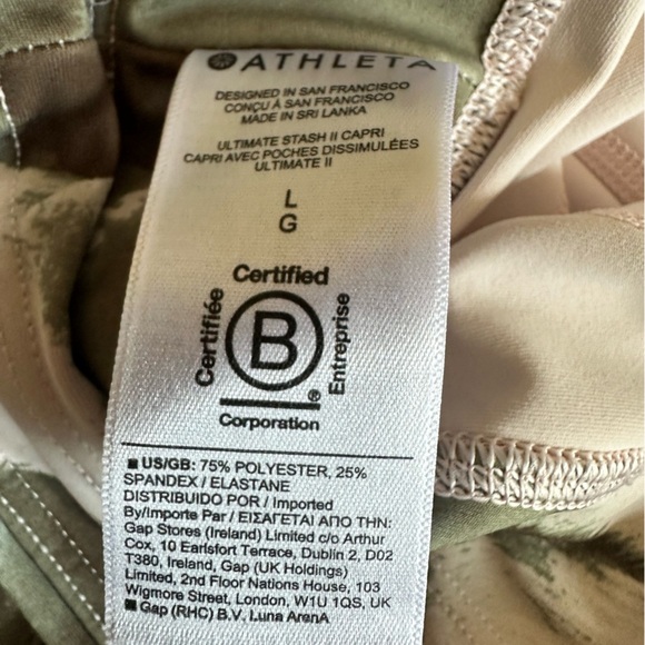 Athleta Ultimate Stash II Capri color Painted Energy Olive Size large, leggings - Picture 7 of 8